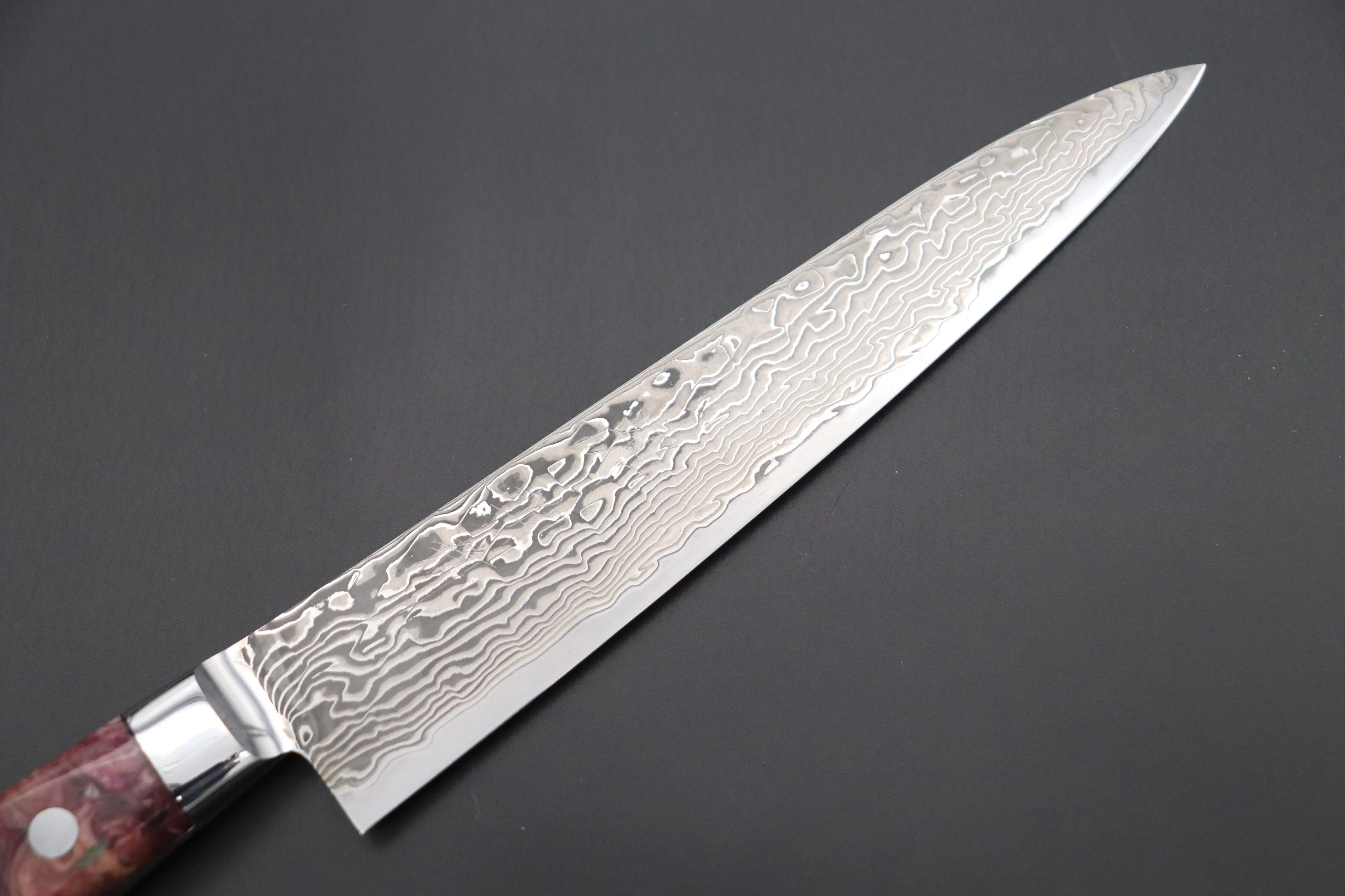 JCK Original Kagayaki NOVEL- Limited Edition Custom R-2 Damascus Series KNLTD-68 Petty 150mm (5.9 inch, Hammer Forged Blade)