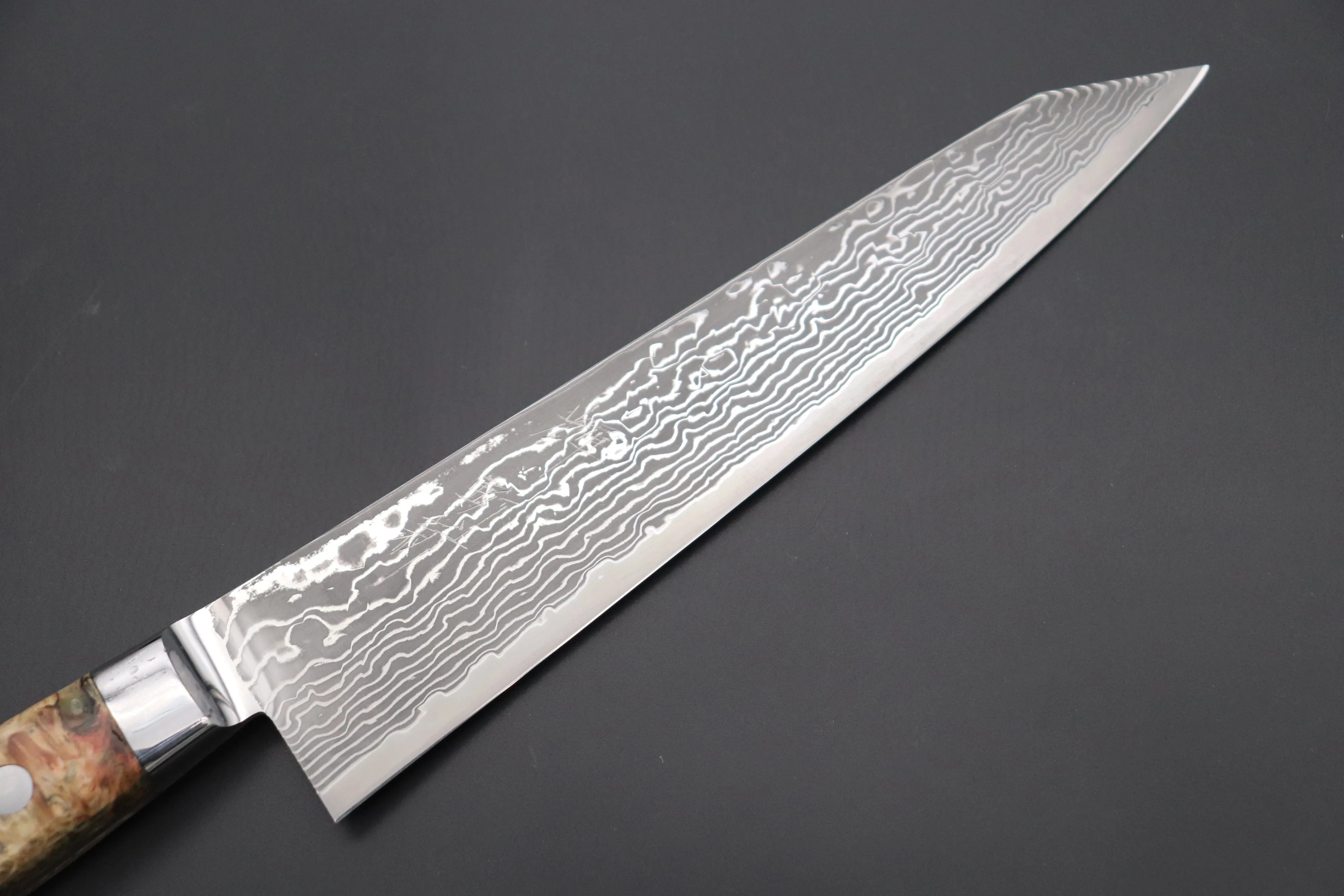 JCK Original Kagayaki NOVEL- Limited Edition Custom R-2 Damascus Series KNLTD-73 Kiritsuke-Gyuto 200mm (7.8 inch, Forged Blade)