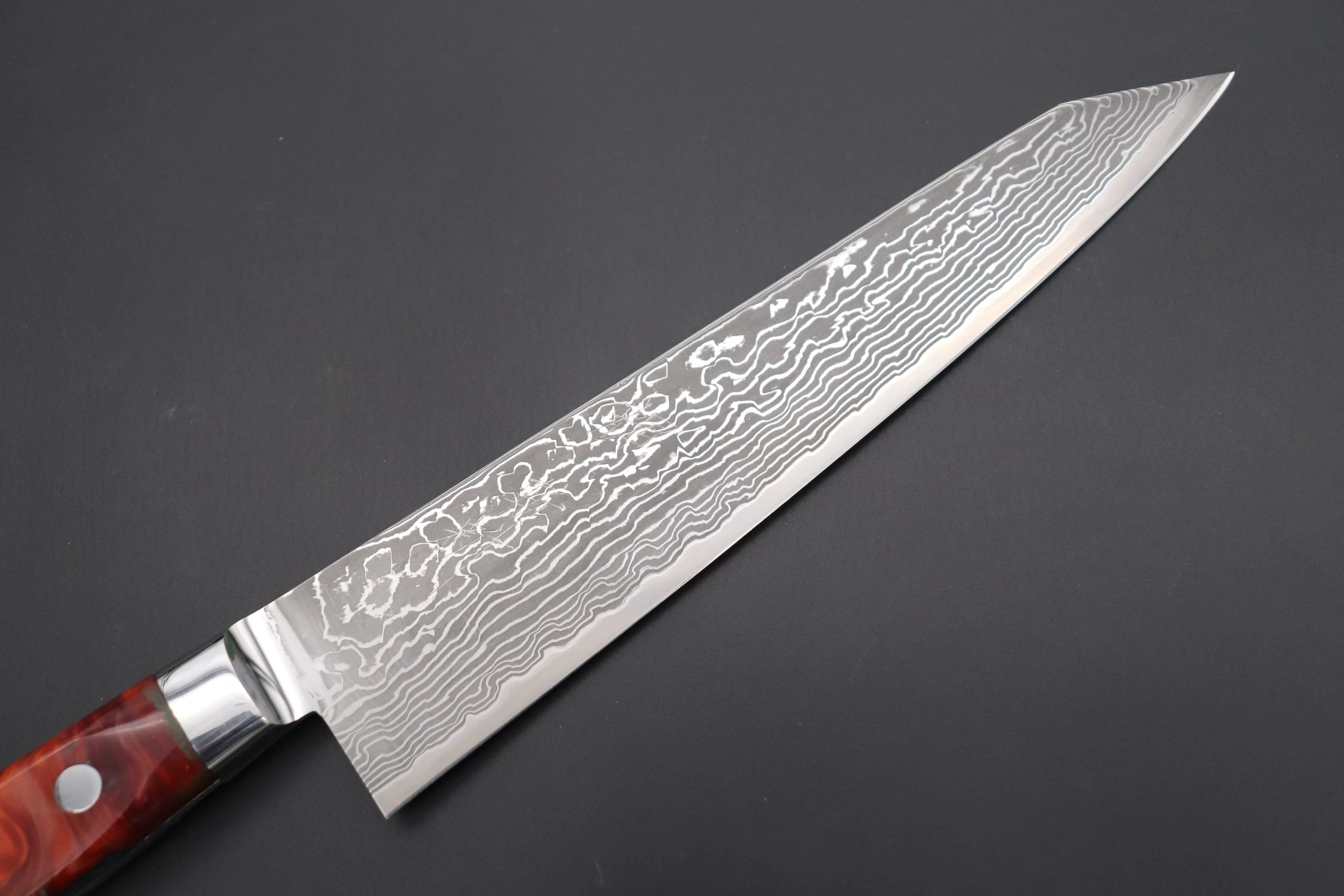 JCK Original Kagayaki NOVEL- Limited Edition Custom R-2 Damascus Series KNLTD-79 Kiritsuke-Gyuto 200mm (7.8 inch, Forged Blade)