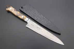 JCK Original Kagayaki NOVEL- Limited Edition Custom R-2 Damascus Series KNLTD-85 Petty 150mm (5.9 inch, Hammer Forged Blade)