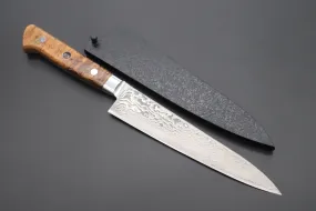 JCK Original Kagayaki NOVEL- Limited Edition Custom R-2 Damascus Series KNLTD-87 Petty 150mm (5.9 inch, Hammer Forged Blade)