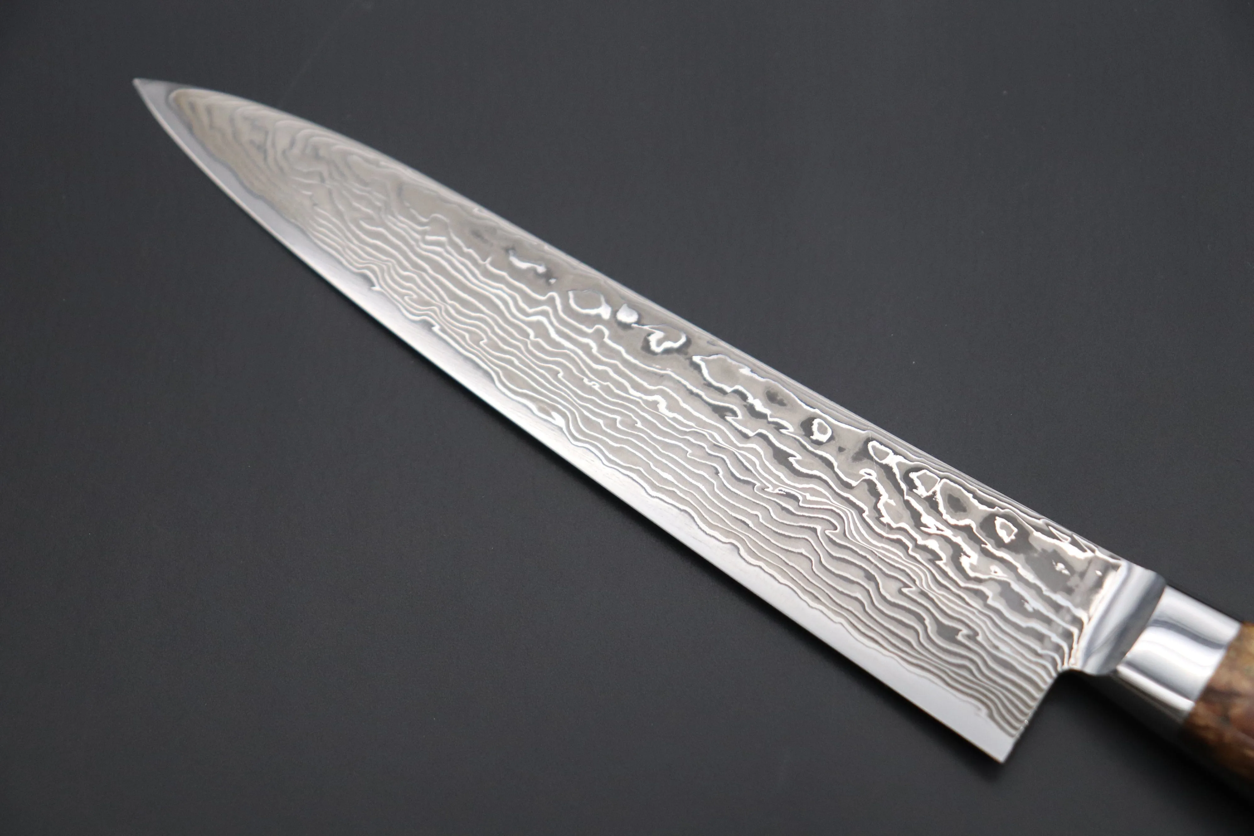 JCK Original Kagayaki NOVEL- Limited Edition Custom R-2 Damascus Series KNLTD-87 Petty 150mm (5.9 inch, Hammer Forged Blade)