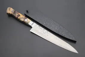 JCK Original Kagayaki NOVEL- Limited Edition Custom R-2 Damascus Series KNLTD-96 Petty 150mm (5.9 inch, Hammer Forged Blade)