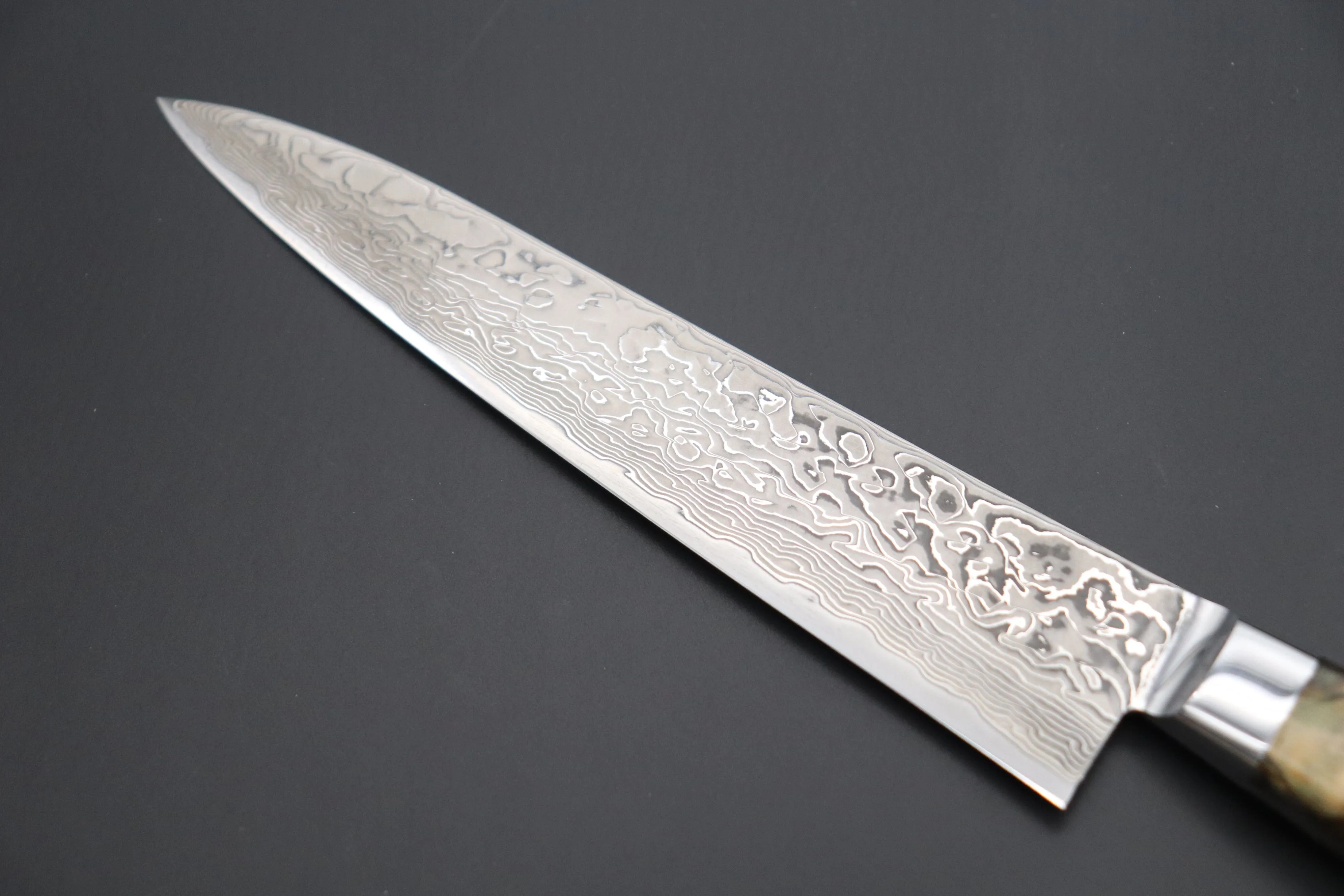 JCK Original Kagayaki NOVEL- Limited Edition Custom R-2 Damascus Series KNLTD-96 Petty 150mm (5.9 inch, Hammer Forged Blade)