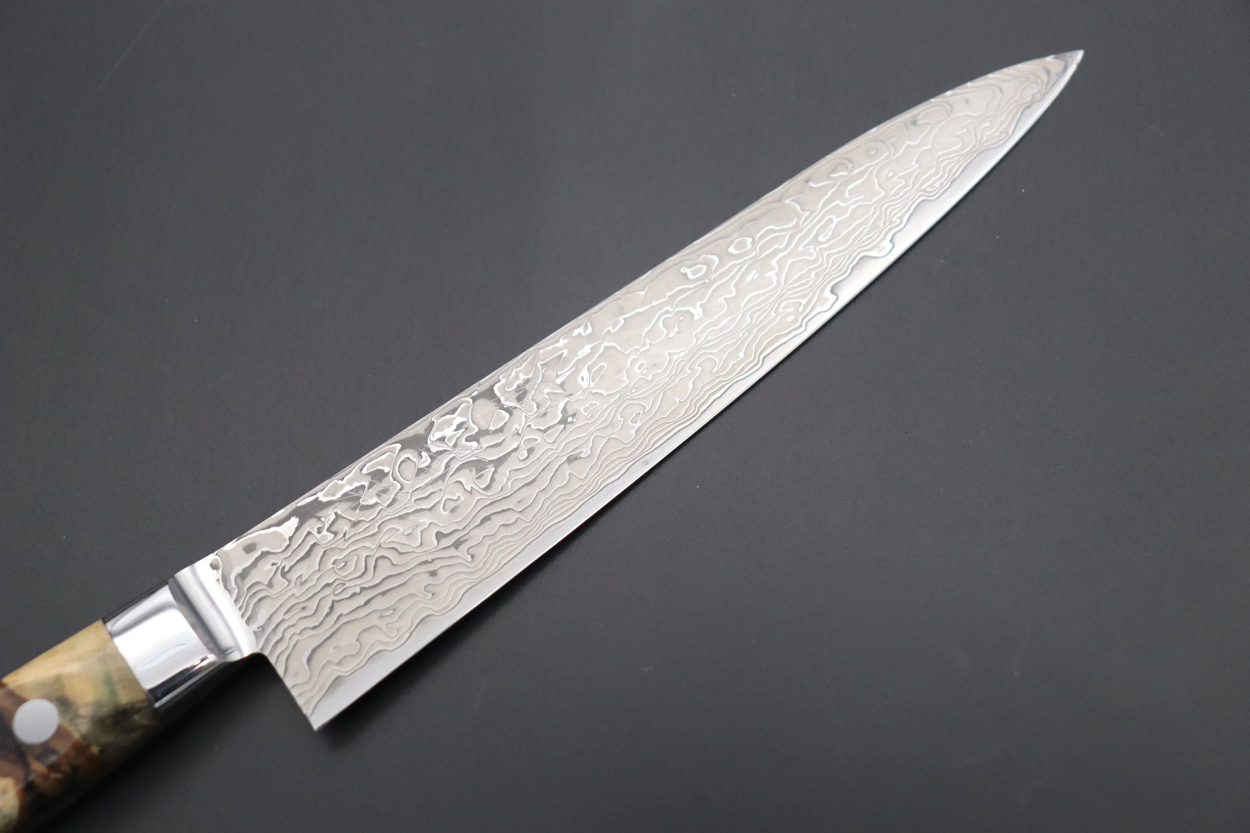 JCK Original Kagayaki NOVEL- Limited Edition Custom R-2 Damascus Series KNLTD-96 Petty 150mm (5.9 inch, Hammer Forged Blade)