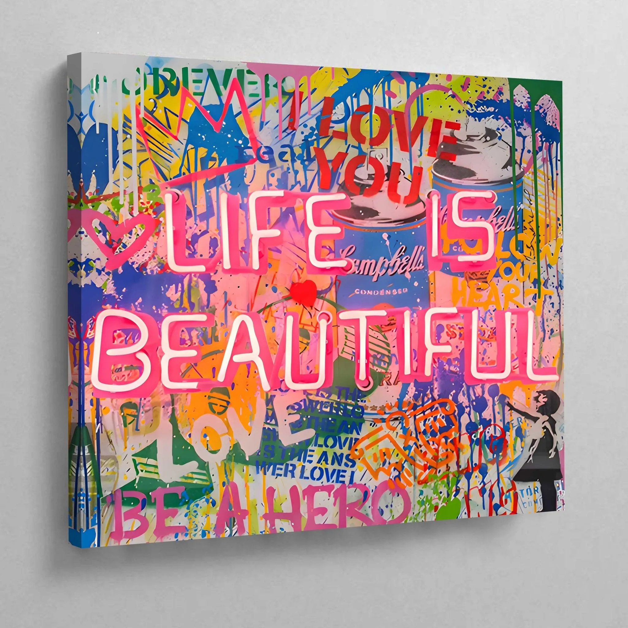 Life Is Beautiful Graffiti Wall Art