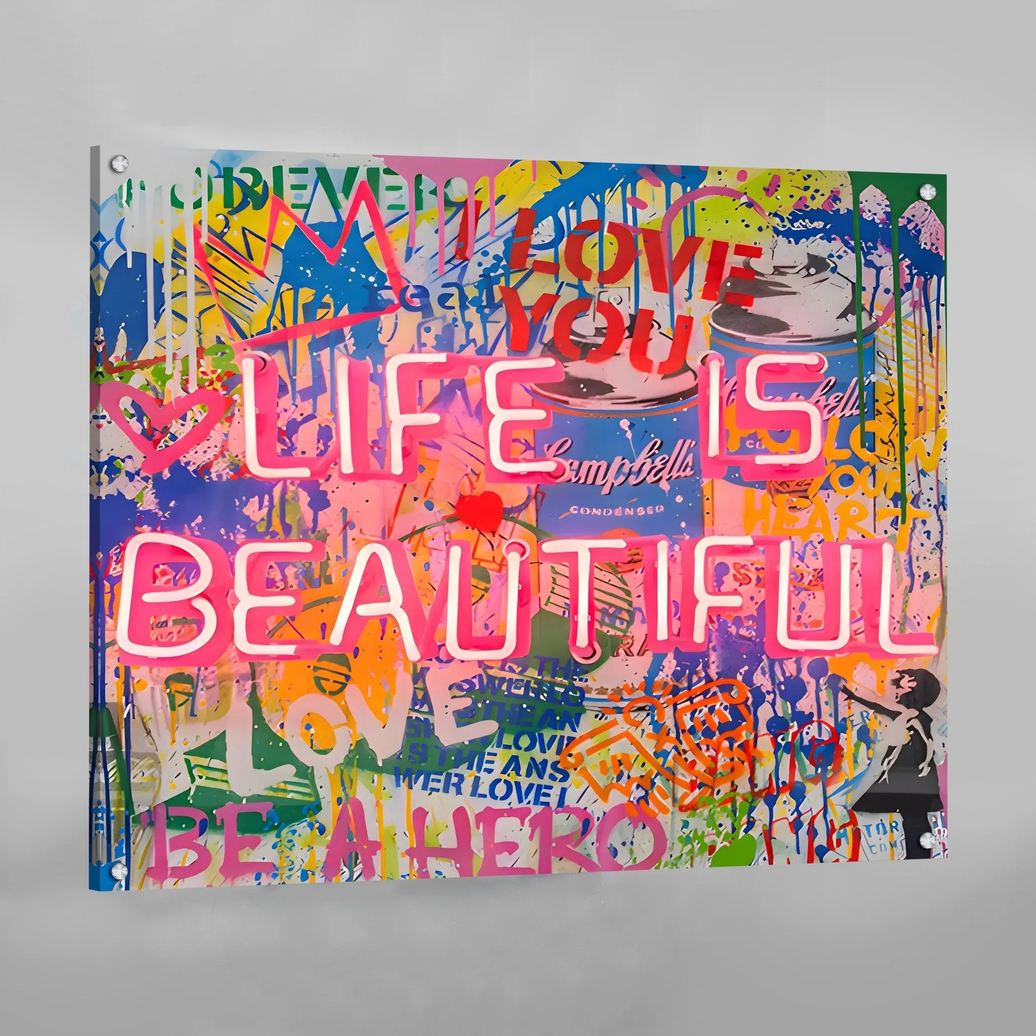 Life Is Beautiful Graffiti Wall Art