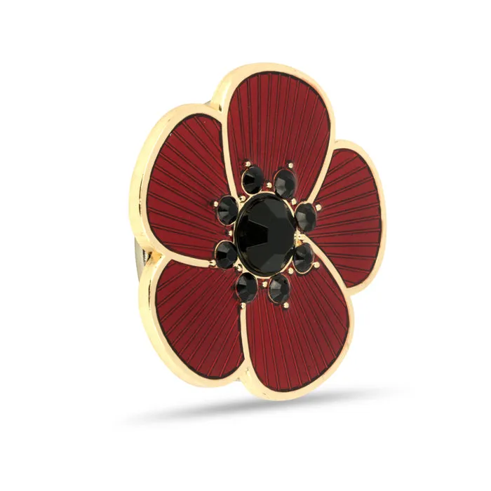 Magnetic Poppy Brooch