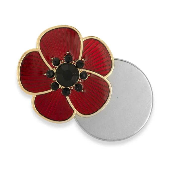 Magnetic Poppy Brooch