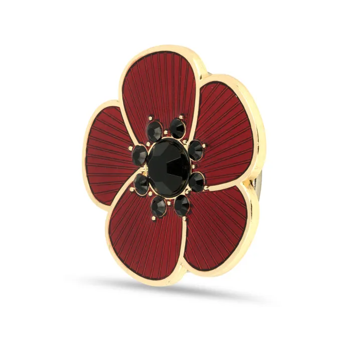 Magnetic Poppy Brooch