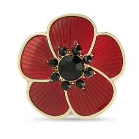 Magnetic Poppy Brooch