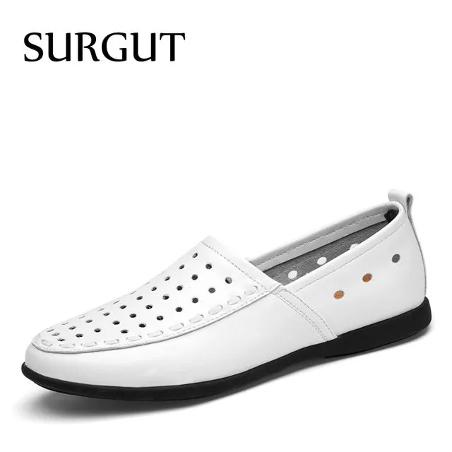 Men Leather Casual shoes For Summer Spring Solid Genuine Leather Shoes Normal Size Fashion Super Quality Flats Shoes Men