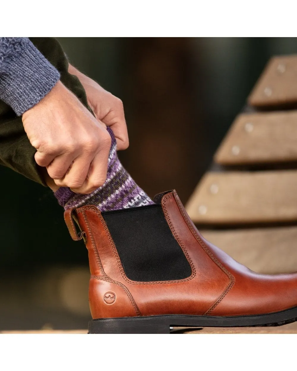 Men's Fair Isle Socks - Thistle Purple