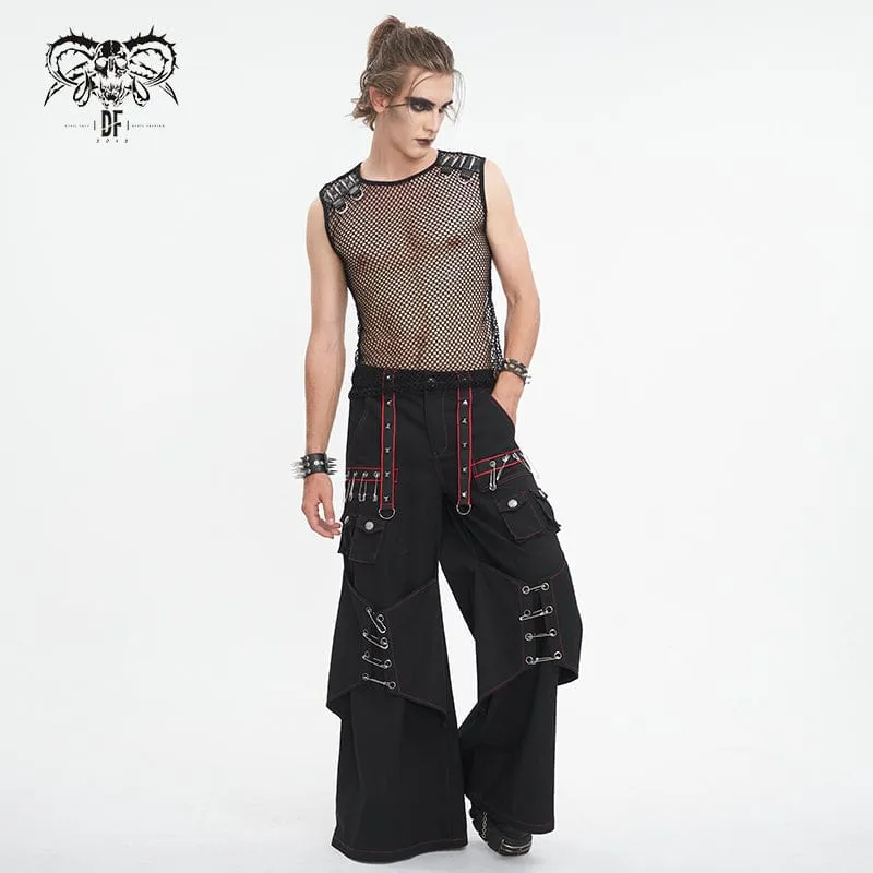 Men's Gothic Bullet Sheer Mesh Tank Top