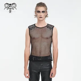 Men's Gothic Bullet Sheer Mesh Tank Top