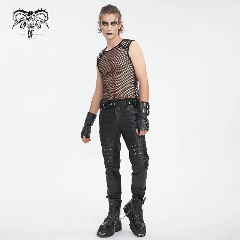 Men's Gothic Bullet Sheer Mesh Tank Top