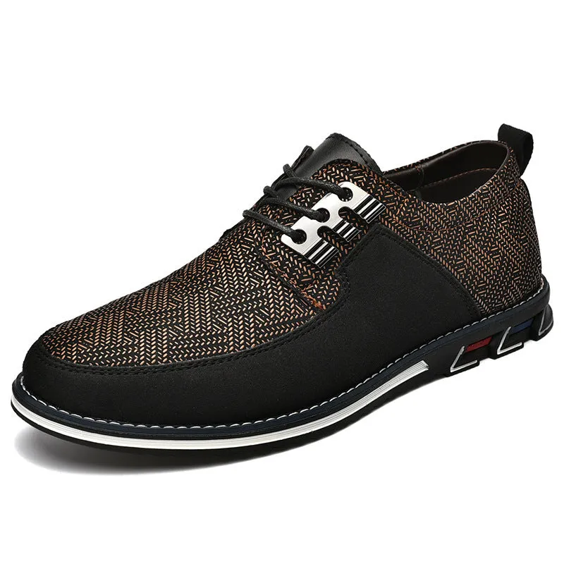 Men's Round-Toe Business Casual Leather Shoes -Comfortable Dress Shoes