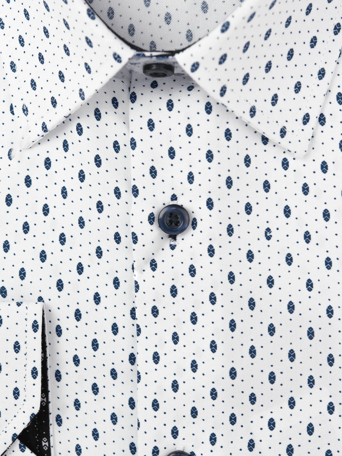 Men's White with Spotty Slim Fit Shirt