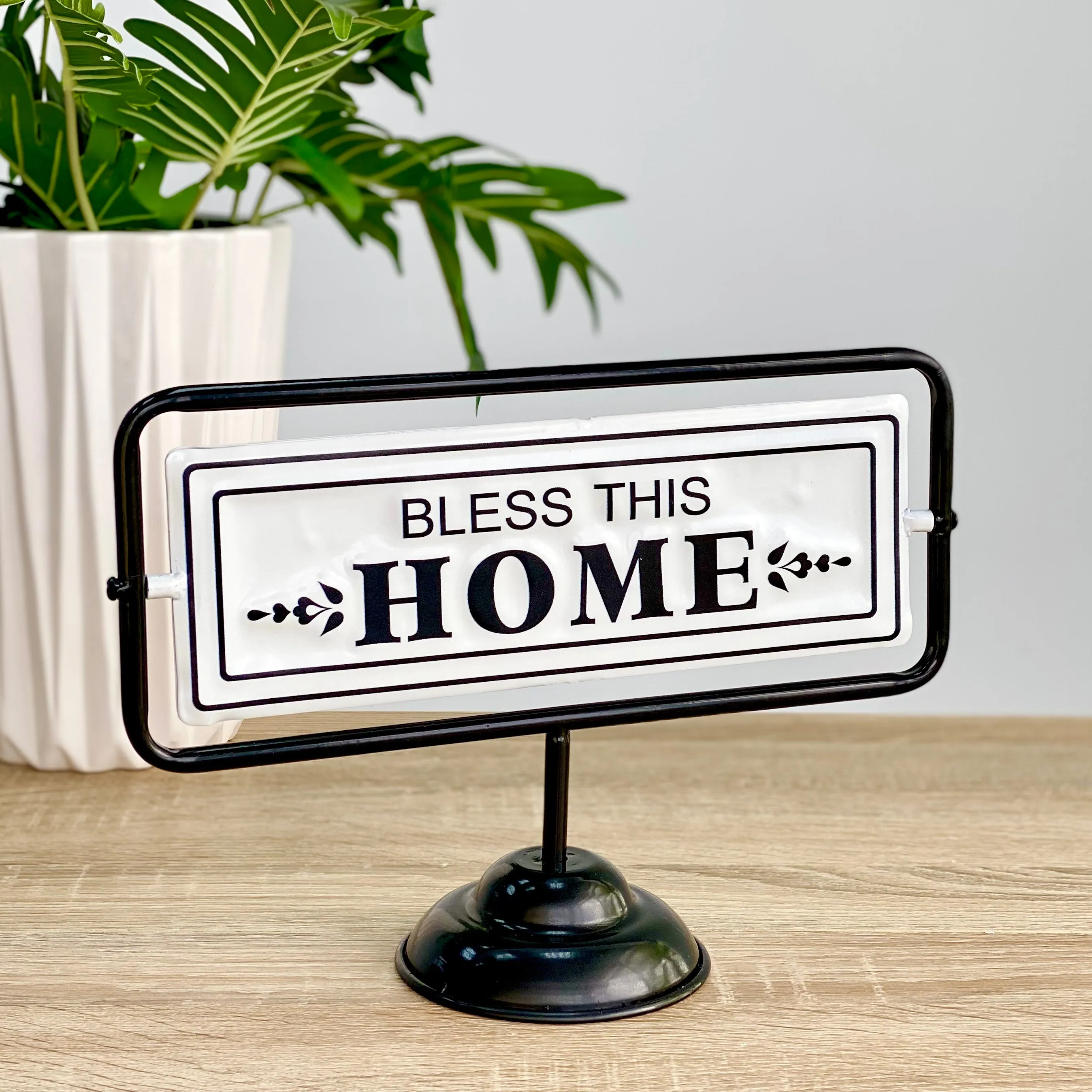 Metal Tabletop Flip Sign with "Home" Writing Message