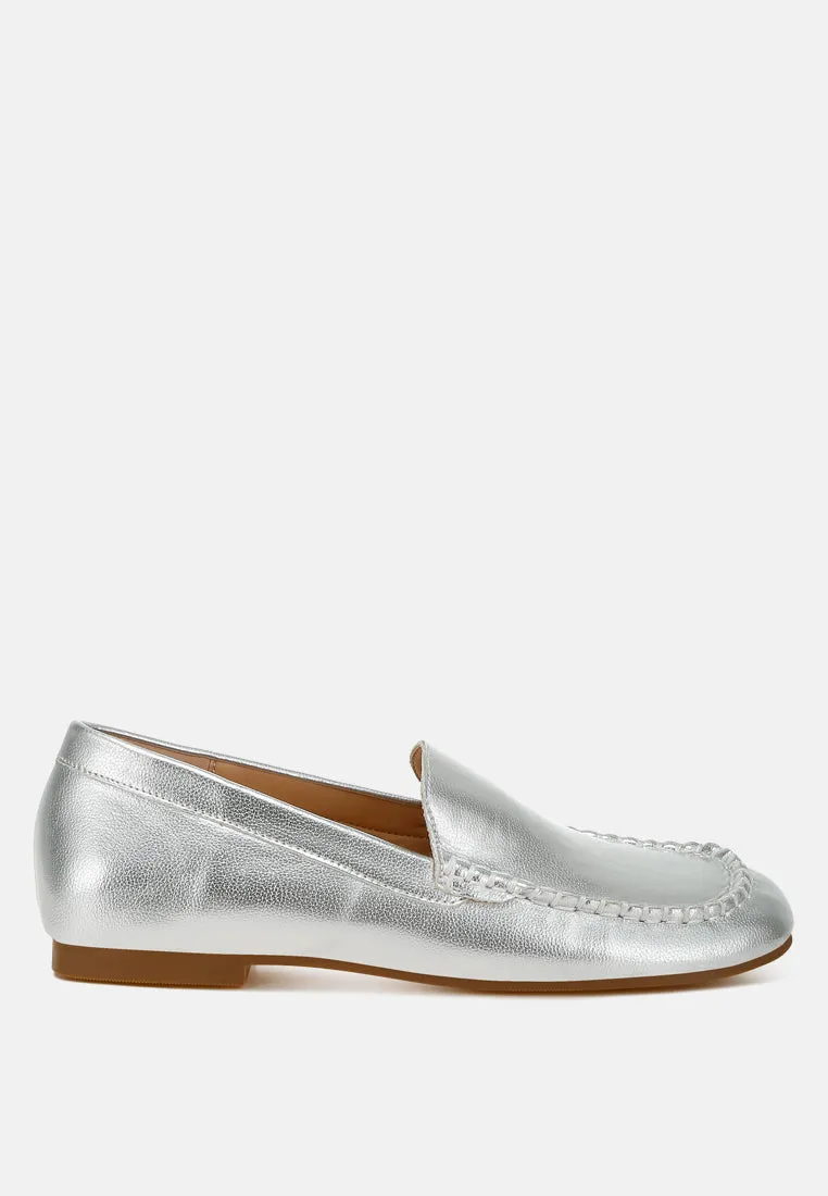 Metallic Pleather Loafers by RUW