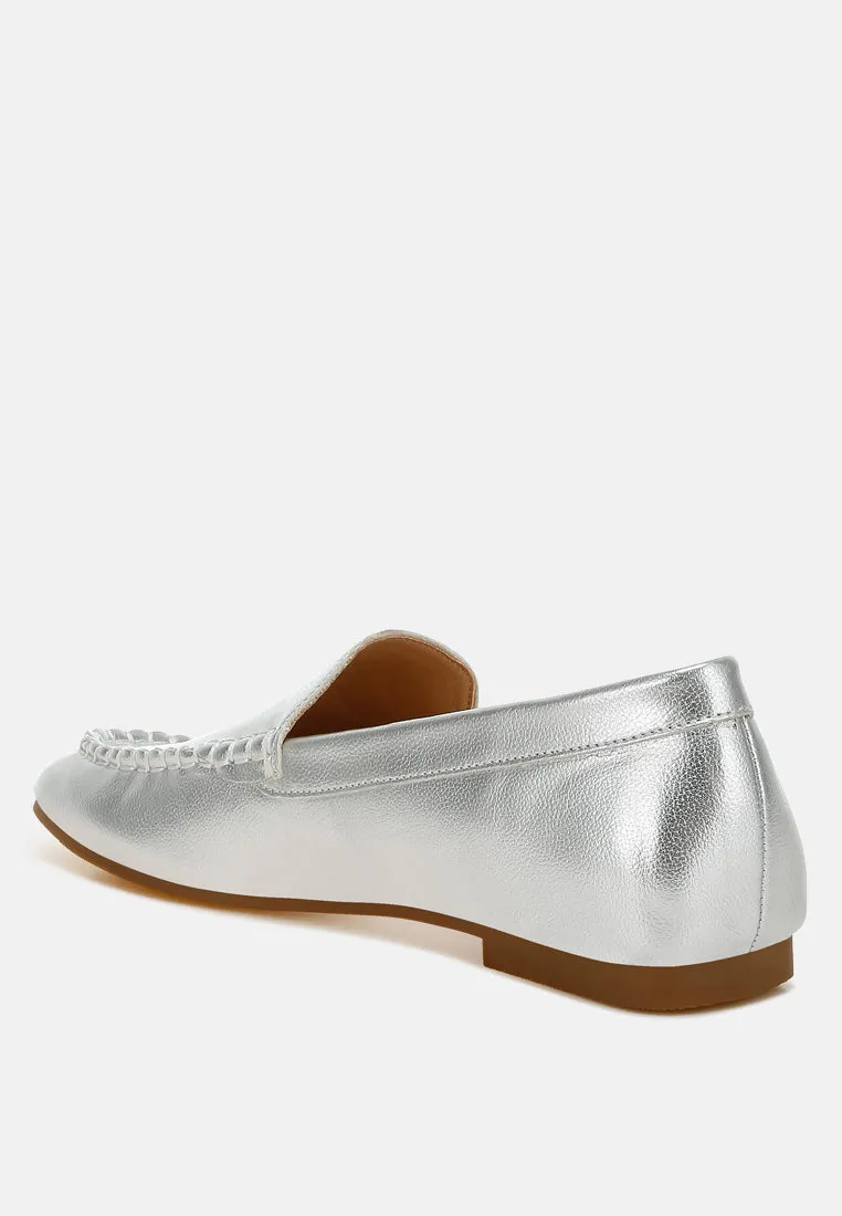 Metallic Pleather Loafers by RUW