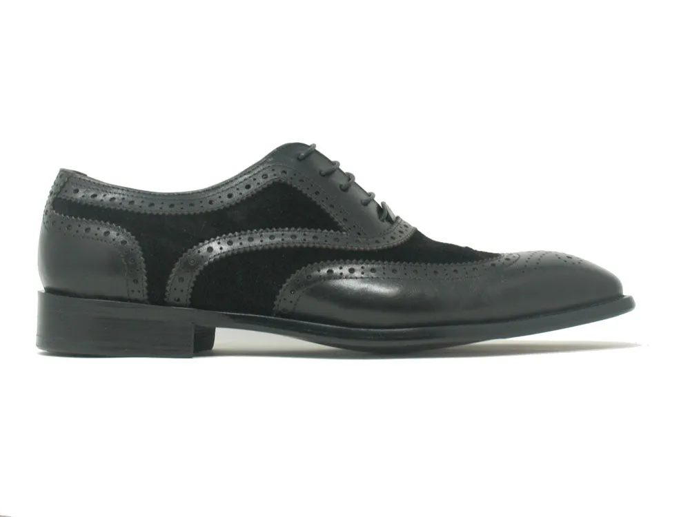 Mixed Media Burnished Wingtip Oxford