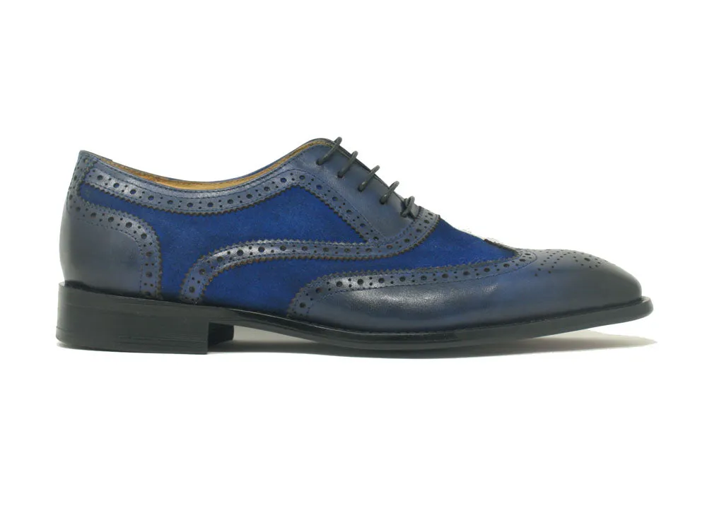 Mixed Media Burnished Wingtip Oxford