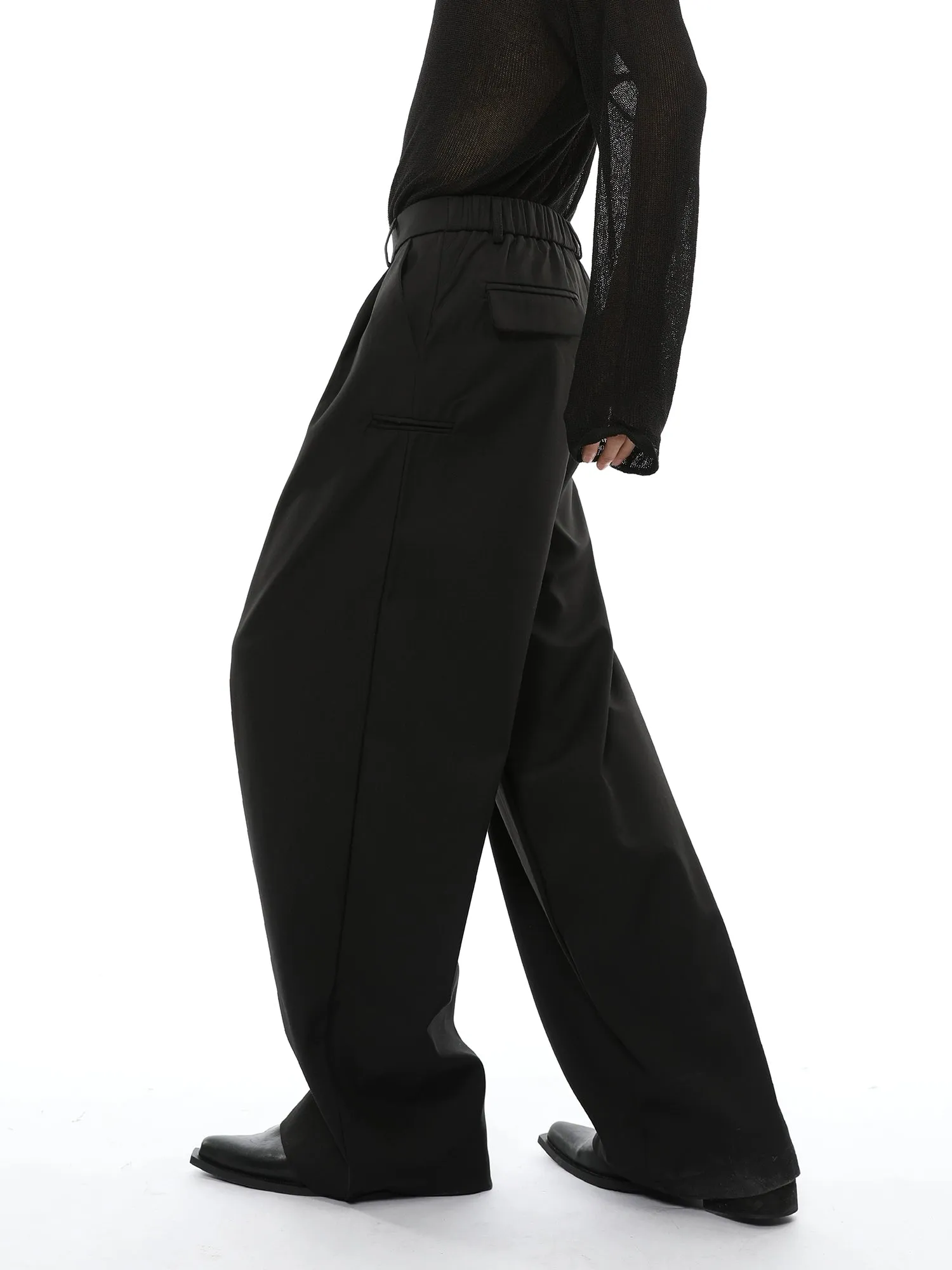 Oversized Boxy Blazer with Wide Leg Suit Trousers Set