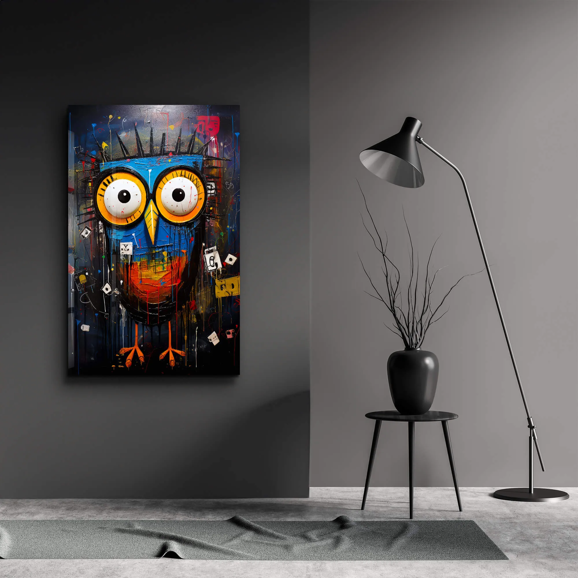 Owl Portrait | Glass Wall Art