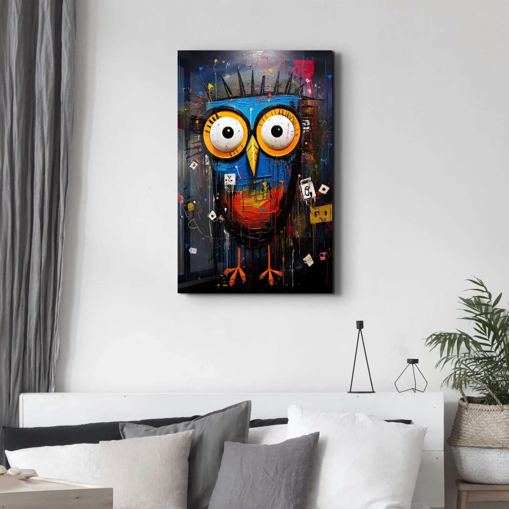 Owl Portrait | Glass Wall Art