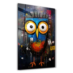 Owl Portrait | Glass Wall Art