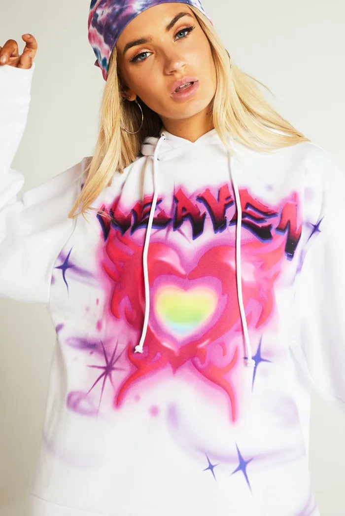 Pink Heaven Print Oversized Hoodie