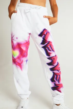 Pink Heaven Print Oversized Joggers