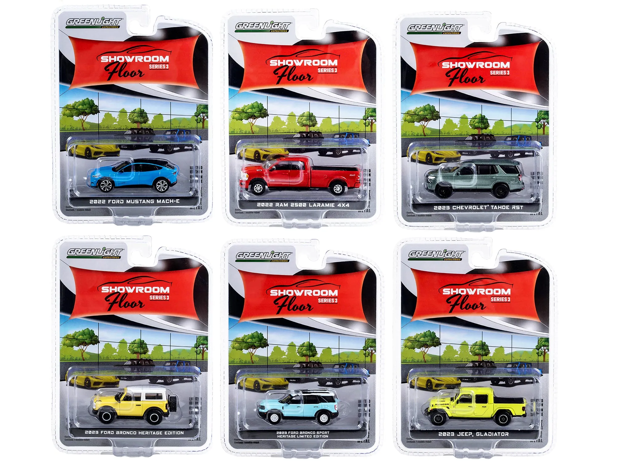 "Showroom Floor" Set of 6 Cars Series 3 1/64 Diecast Model Cars by Greenlight