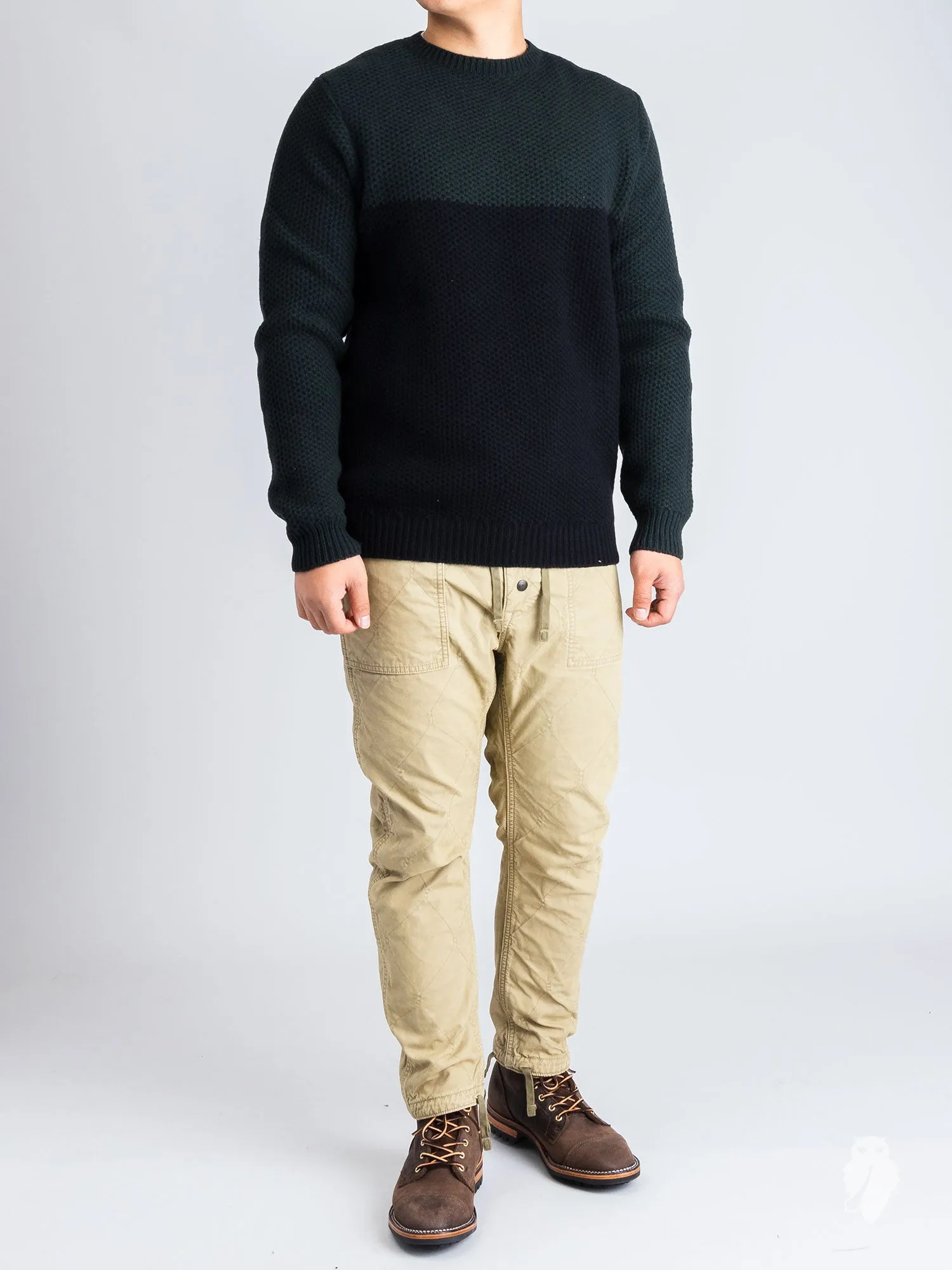 "Talon" Crewneck Sweater in Moss