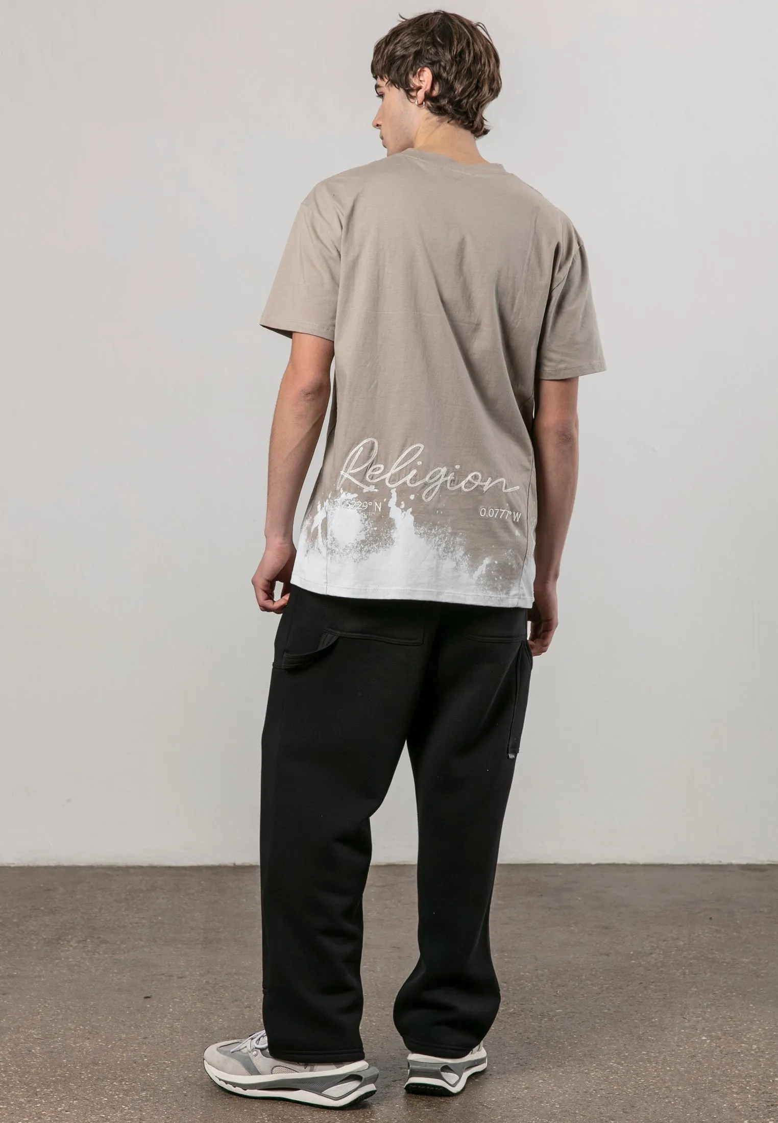 RELIGION BLEACH T-SHIRT FAWN