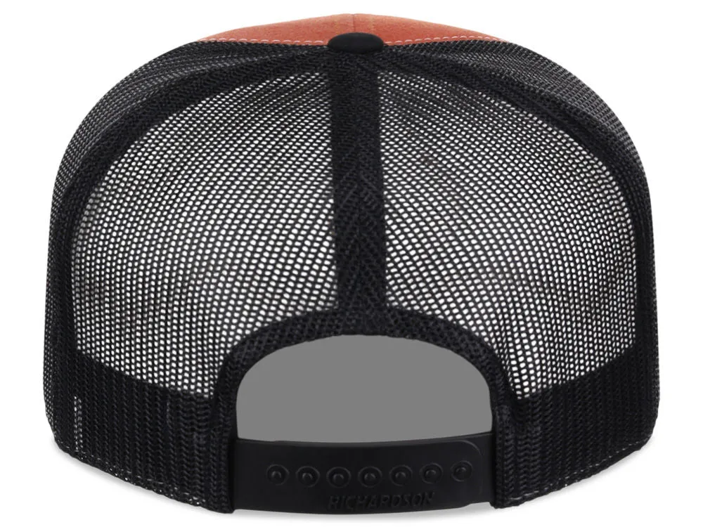 Richardson 168 7 Panel Trucker - Charcoal/Orange/Black