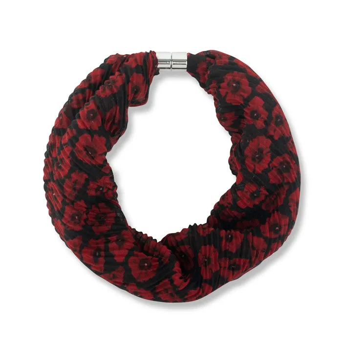 Small Poppy Plisse Magnetic Scarf