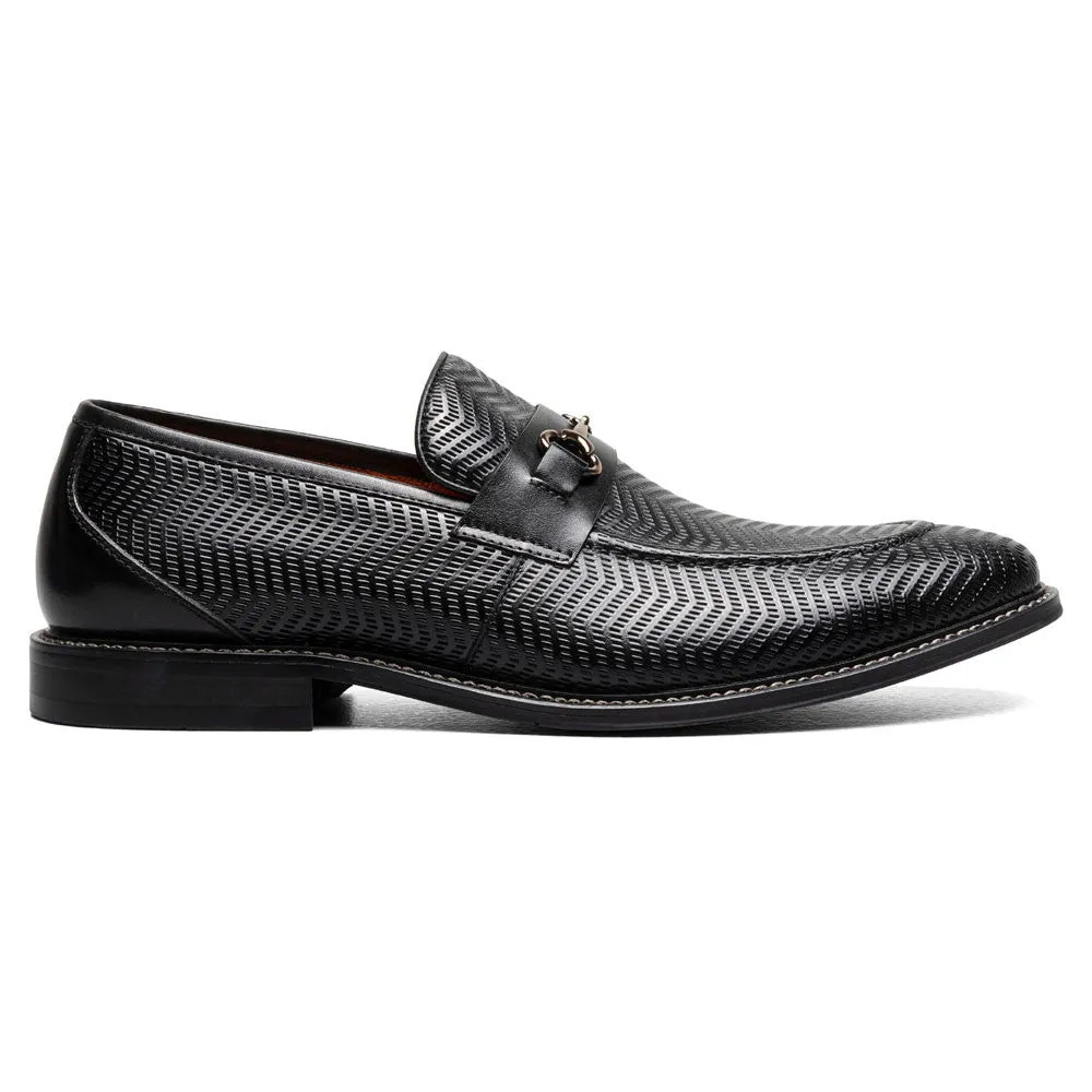 Stacy Adams Madsen Black Men’s Moc Toe Bit Slip On Shoes