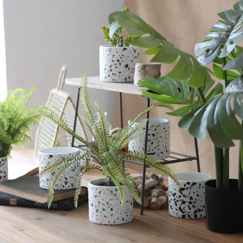 Terrazzo Pattern Plant Pots - Set of 4