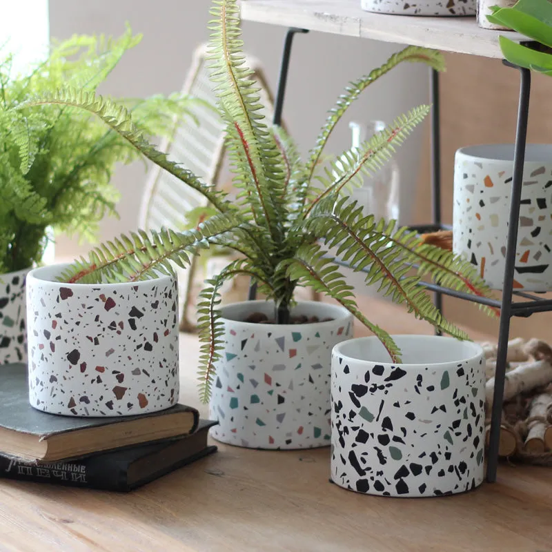 Terrazzo Pattern Plant Pots - Set of 4