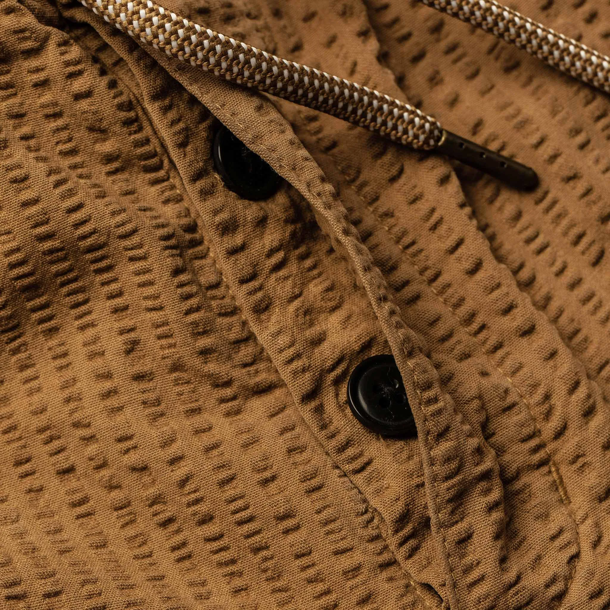 The Après Pant in British Khaki Seersucker