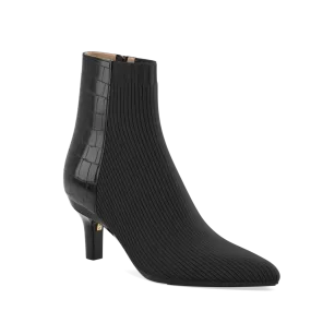 The Bootie - Coal Crocodile & Knit 3 Stiletto