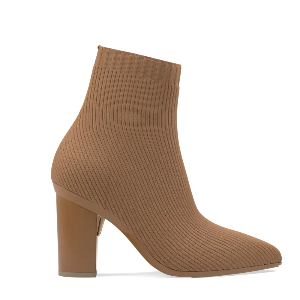 The Bootie - Whiskey Knit   Block Heel Kit 4 Whiskey