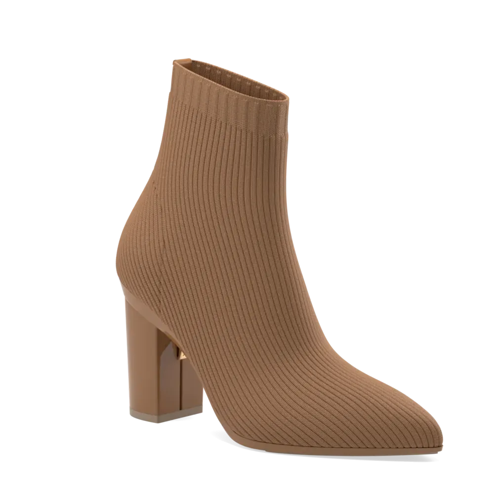 The Bootie - Whiskey Knit   Block Heel Kit 4 Whiskey