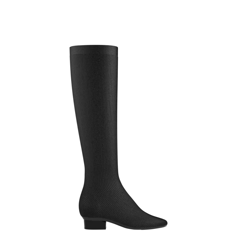 The Joanna Knee High Boot - Coal Knit