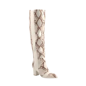 The Knee High Boot - Ivory Snakeskin 3 Block