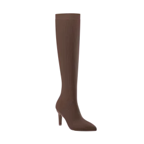 The Knee High Boot Walnut Knit   Stiletto Heel Kit 4 Walnut