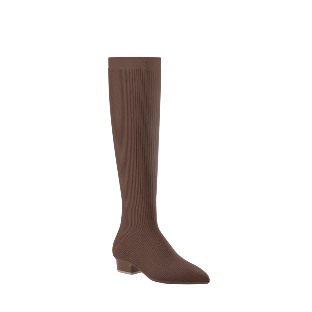 The Knee High Boot Walnut Knit   Stiletto Heel Kit 4 Walnut