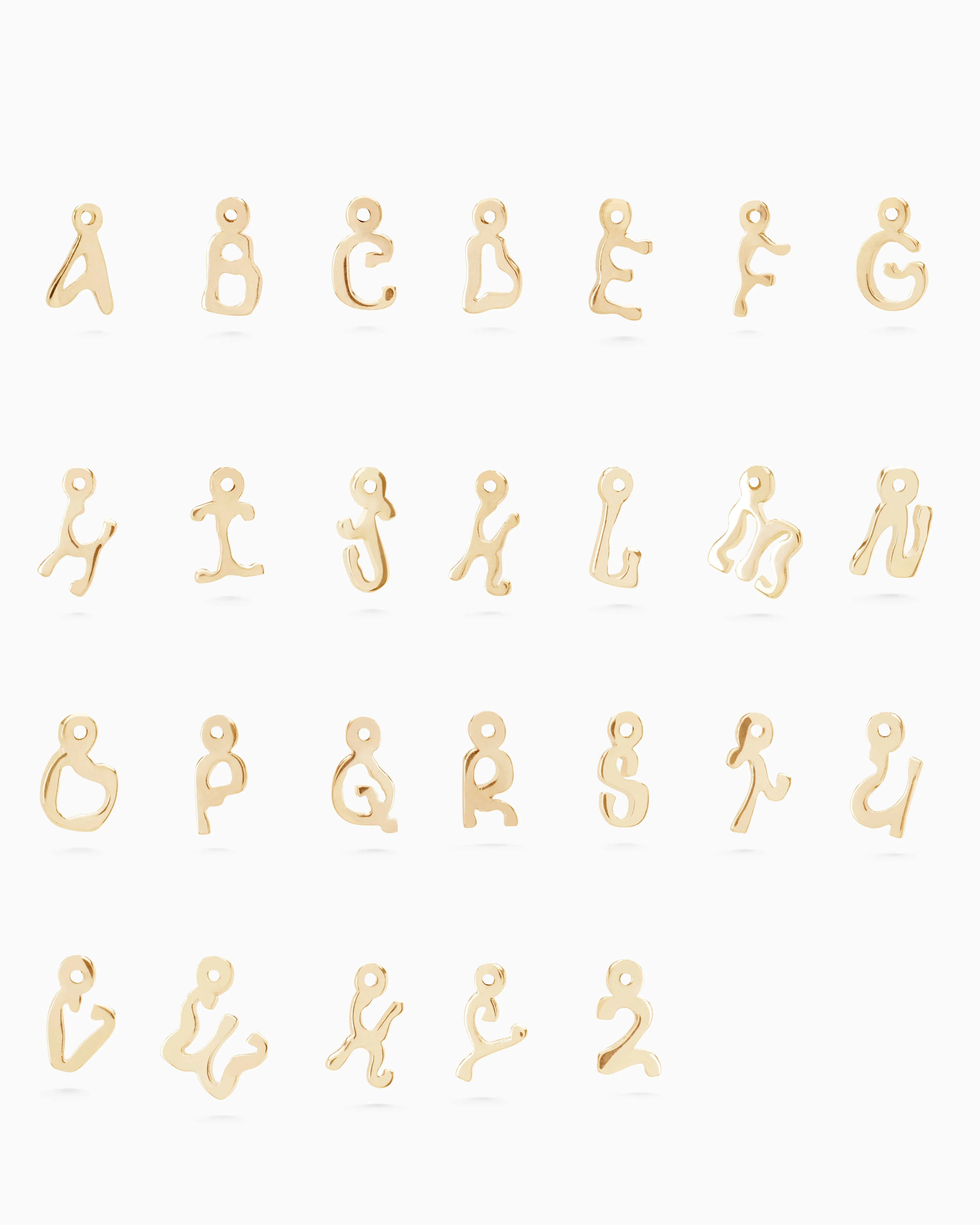 Tiny Letter Earring | Solid Gold